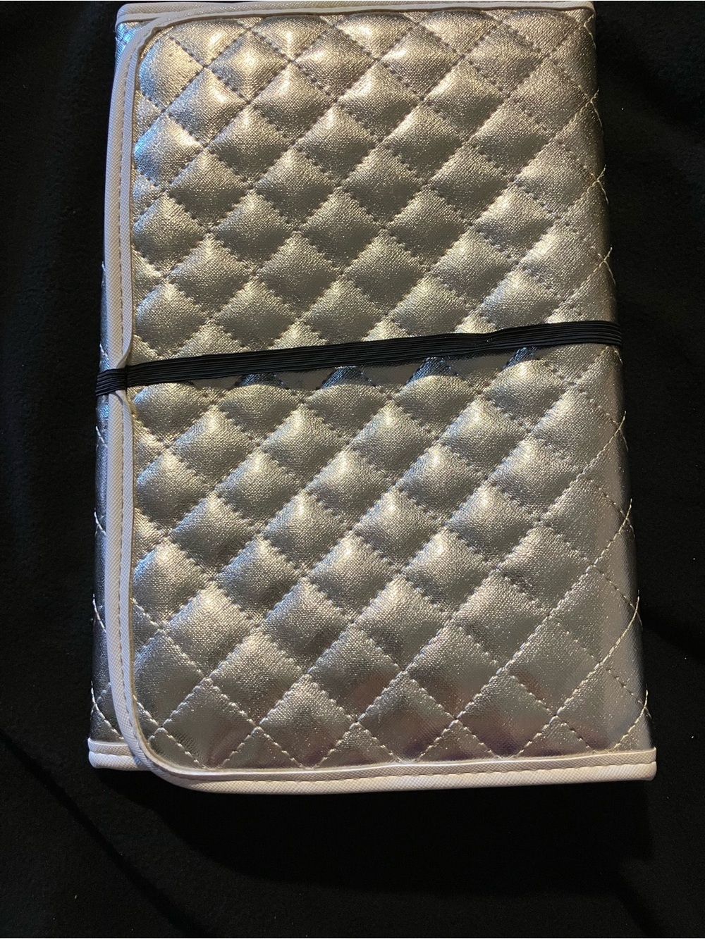 Betsey Johnson Gold Metallic Quilted Diaper Changing Pad Travel Mat Foldable
